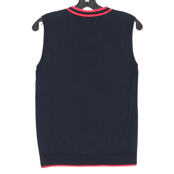 J Crew Sweater Vest Preppy Tennis Sporty Retro Academia Grunge Blue Pink Small - Picture 4 of 4